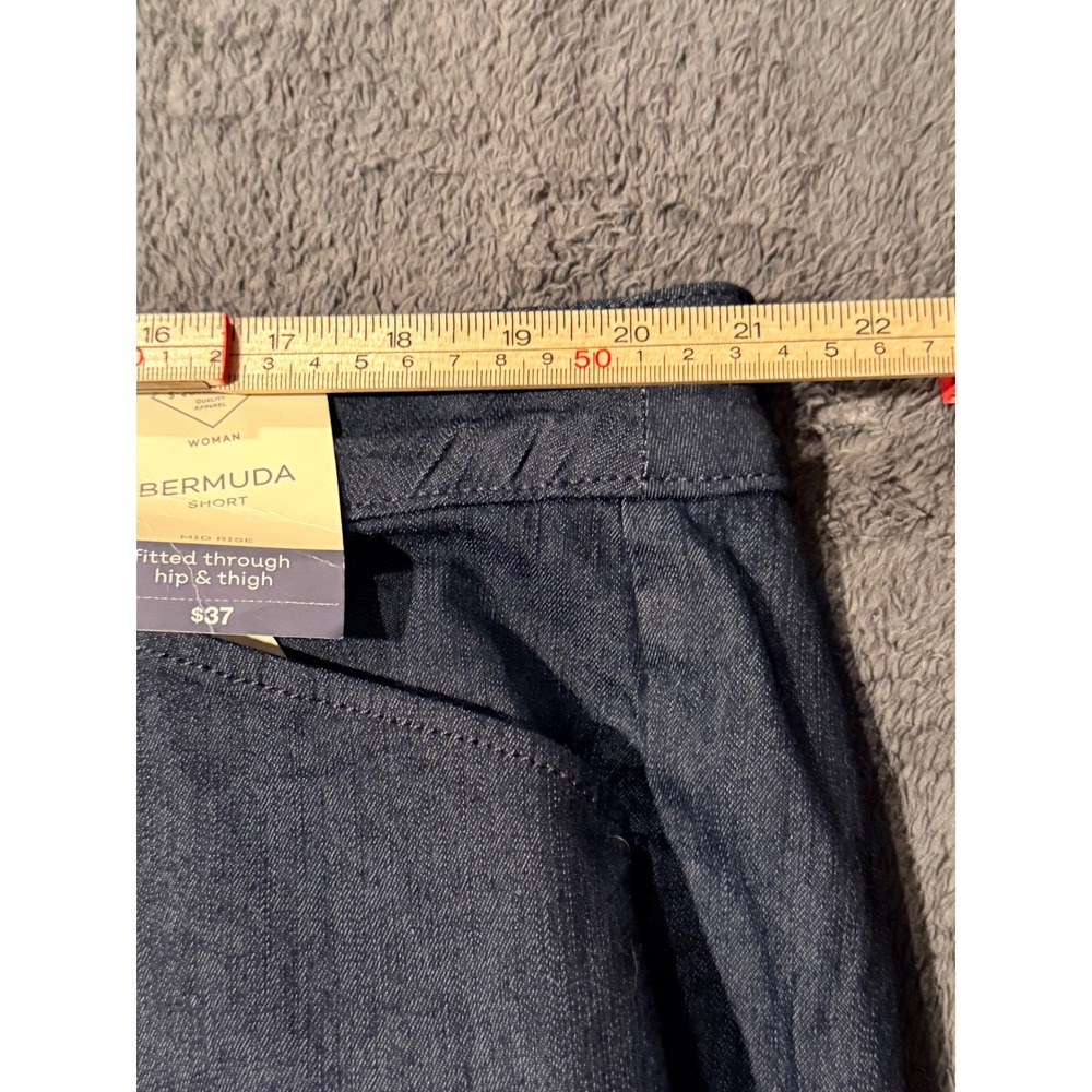 St Johns Bay Womens Plus 22W Bermuda Shorts Mid Rise Dark Rinse Denim New - Picture 8 of 10